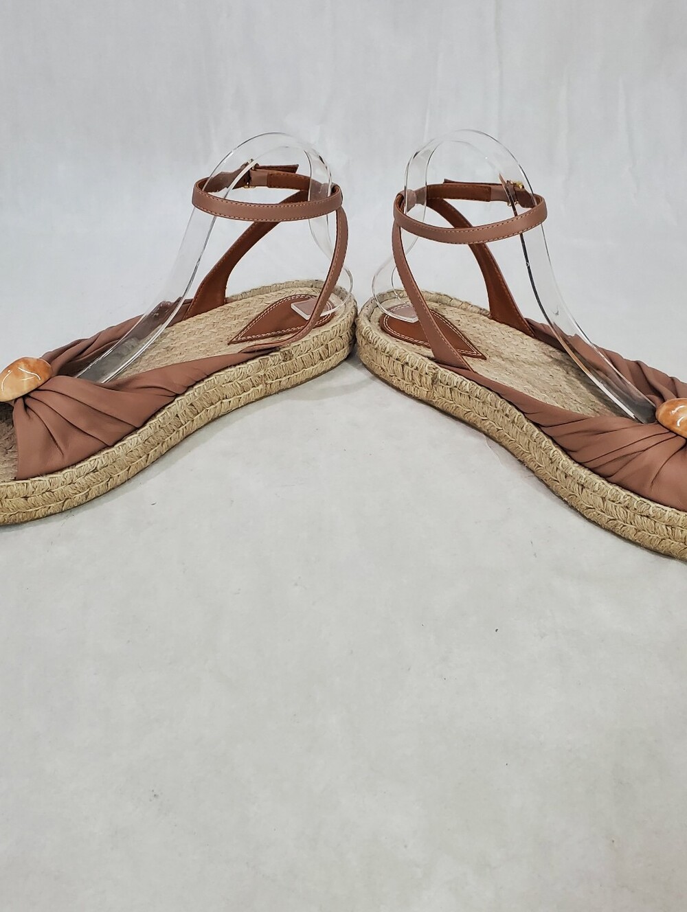 Zimmermann Gleam Gathered Espadrille Sandals Beige Biscuit Pebble Detail EU 41 - Picture 12 of 16